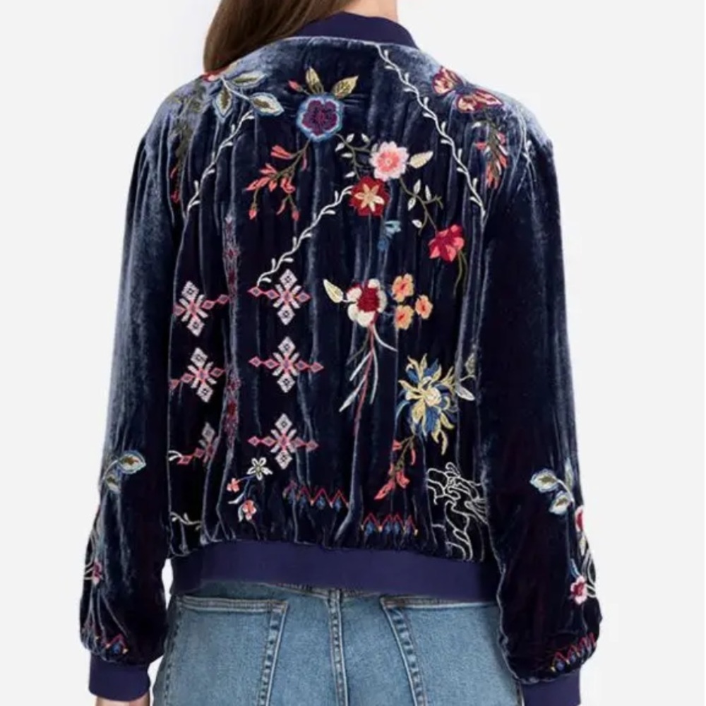 Johnny Was dreamer velvet bomber jacket - Picture 3 of 6